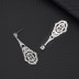 Silver Cubic Zirconia Hollowed-out Stud Earring 40200060