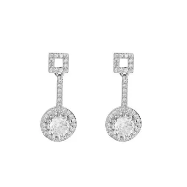 Silver Cubic Zirconia Circle Stud Earring 40200063