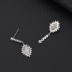 Silver Cubic Zirconia Leaf Stud Earring 40200066