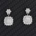 Silver Cubic Zirconia Square Stud Earring 40200067