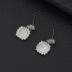 Silver Cubic Zirconia Square Stud Earring 40200067