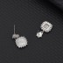 Silver Cubic Zirconia Square Stud Earring 40200067