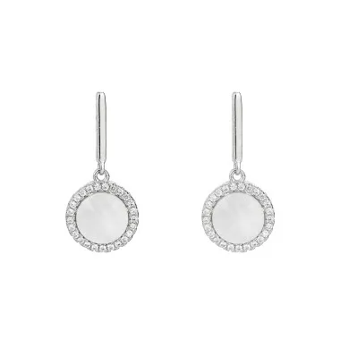 Silver Cubic Zirconia Circle Stud Earring 40200068