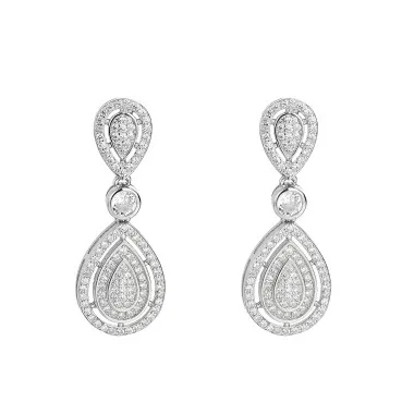 Silver Cubic Zirconia Waterdrop Stud Earring 40200069