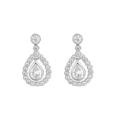 Silver Cubic Zirconia Waterdrop Stud Earring 40200070