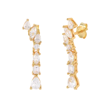 Silver Cubic Zirconia Tassel Earring 40200072