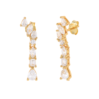 Silver Cubic Zirconia Tassel Earring 40200072