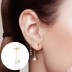 1pcs Silver Pearl Tassel Stud Earring 40200073