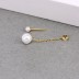 1pcs Silver Pearl Tassel Stud Earring 40200073