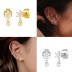 Silver Cubic Zirconia Flower Stud Earring 40200075