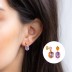 Silver Enamel Cubic Zirconia Stud Earring 40200076