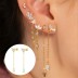 Zirconia Tassel Sterling Silver Stud Earring 40200082