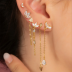 Zirconia Tassel Sterling Silver Stud Earring 40200082