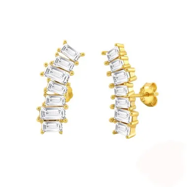 Zirconia Line Sterling Silver Stud Earring 40200083