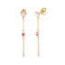 Zirconia Tassel Chain Sterling Silver Stud Earring 40200084