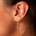 Zirconia Tassel Chain Sterling Silver Stud Earring 40200084