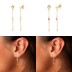 Zirconia Tassel Chain Sterling Silver Stud Earring 40200084