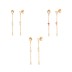 Zirconia Tassel Chain Sterling Silver Stud Earring 40200084