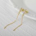 Zirconia Tassel Chain Sterling Silver Stud Earring 40200086