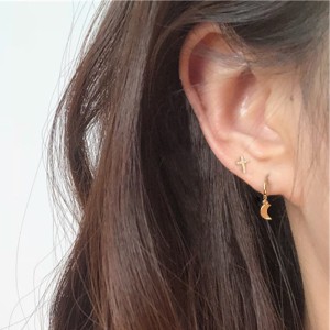 925 Sterling Silver Zirconia Cross Stud Earring 40200088