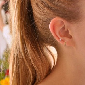 925 Sterling Silver Zirconia Cross Stud Earring 40200088