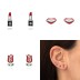 925 Sterling Silver Enamel Lipstick Stud Earring 40200093
