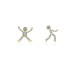 Kids 925 Silver Zirconia Dancing Robot Stud Earring 40200107