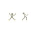 Kids 925 Silver Zirconia Dancing Robot Stud Earring 40200107