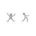 Kids 925 Silver Zirconia Dancing Robot Stud Earring 40200107