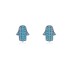 925 Sterling Silver Turquoise Fatima Hand Stud Earring 40200108