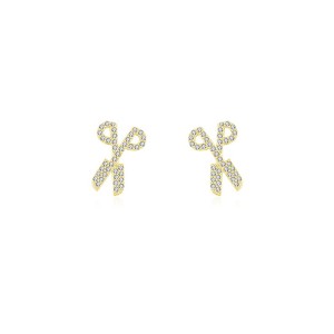 Kids 925 Silver Zirconia Scissor Stud Earring 40200112
