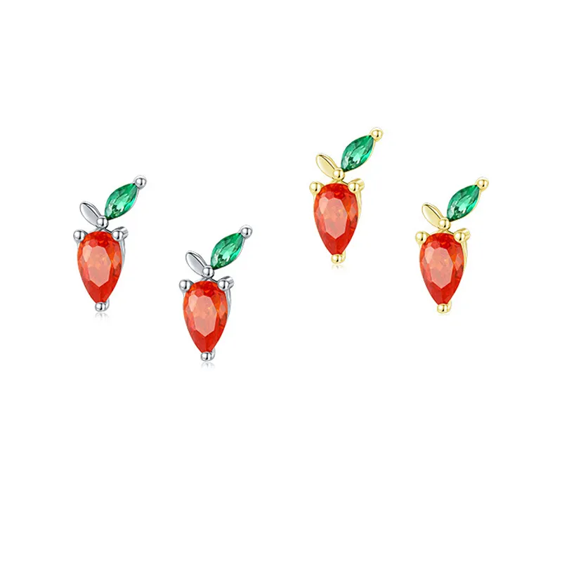 Kids 925 Silver Zirconia Carrot Stud Earring 40200113