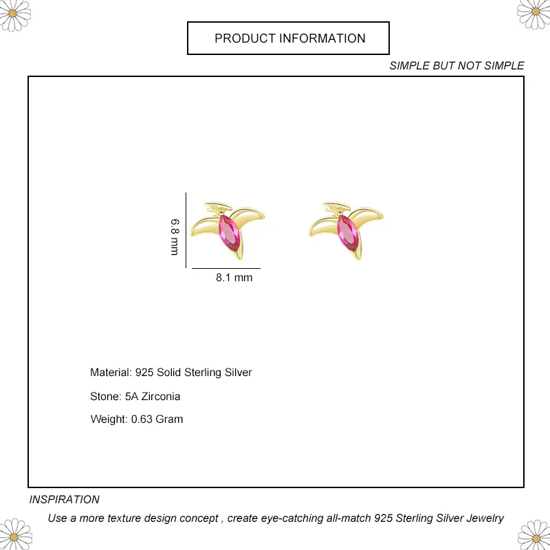 Kids 925 Silver Zirconia Pterosaur Stud Earring 40200115 - image1
