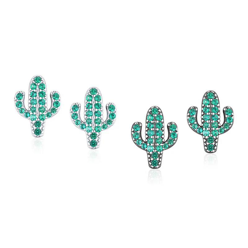 Kids 925 Silver Zirconia Cactus Stud Earring 40200118