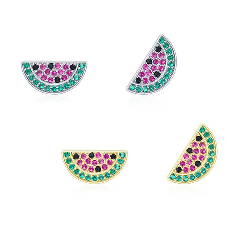 Kids 925 Silver Zirconia Watermelon Stud Earring 40200119