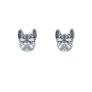 925 Sterling Silver Bulldog Stud Earring 40200121