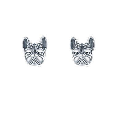 925 Sterling Silver Bulldog Stud Earring 40200121