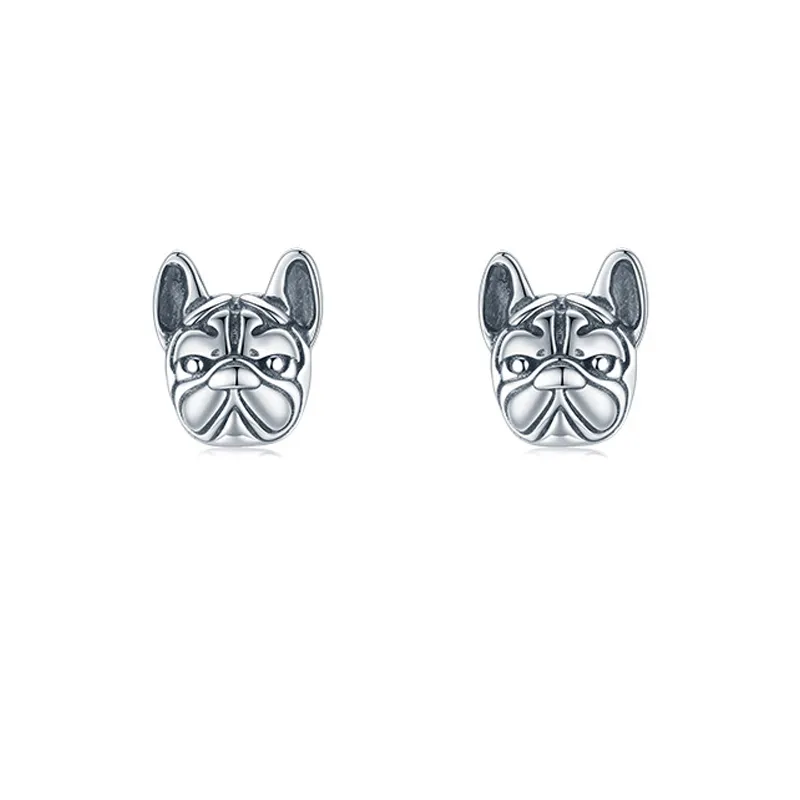 925 Sterling Silver Bulldog Stud Earring 40200121