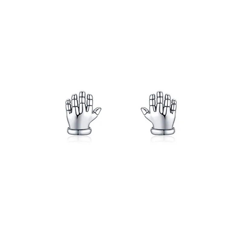 925 Sterling Silver Hand Stud Earring 40200122