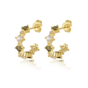 925 Sterling Silver Sparkle Zirconia Stud Earrings 40200125