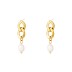 925 Sterling Silver Pearl Chain Stud Earrings 40200126
