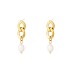 925 Sterling Silver Pearl Chain Stud Earrings 40200126