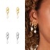925 Sterling Silver Pearl Chain Stud Earrings 40200126