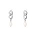 925 Sterling Silver Pearl Chain Stud Earrings 40200126