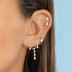 925 Sterling Silver Zirconia Tassel Stud Earrings 40200128