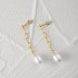 Pearls Silver Chain Stud Earrings 40200131