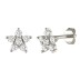 Cubic Zirconia Silver Flower Stud Earrings 40200132
