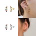 Colorful Cubic Zirconia Silver Line Stud Earrings 40200133