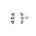 Colorful Cubic Zirconia Silver Line Stud Earrings 40200133