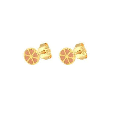 Kids 925 Silver Orange Fruit Stud Earrings 40200136